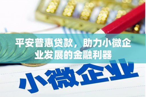 佳冬平安普惠贷款，助力小微企业发展的金融利器