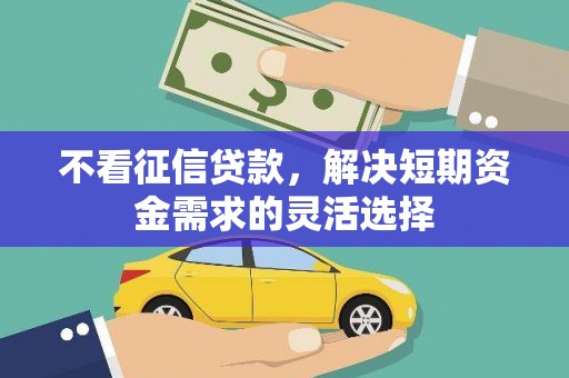 佳冬不看征信贷款，解决短期资金需求的灵活选择