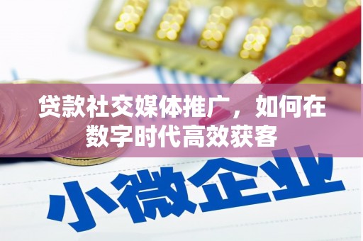 佳冬贷款社交媒体推广，如何在数字时代高效获客