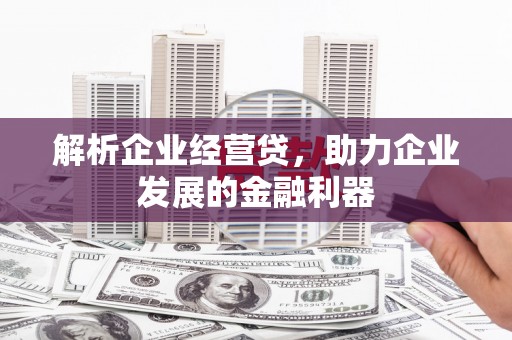 佳冬解析企业经营贷，助力企业发展的金融利器