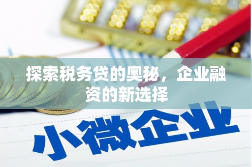 佳冬探索税务贷的奥秘，企业融资的新选择