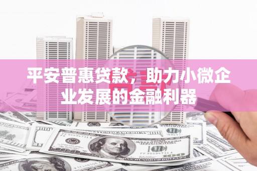 佳冬平安普惠贷款，助力小微企业发展的金融利器