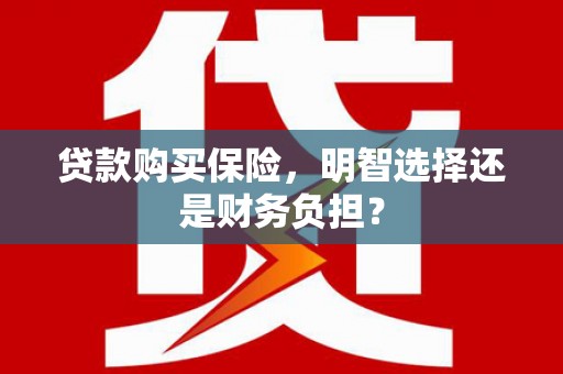 佳冬贷款购买保险，明智选择还是财务负担？