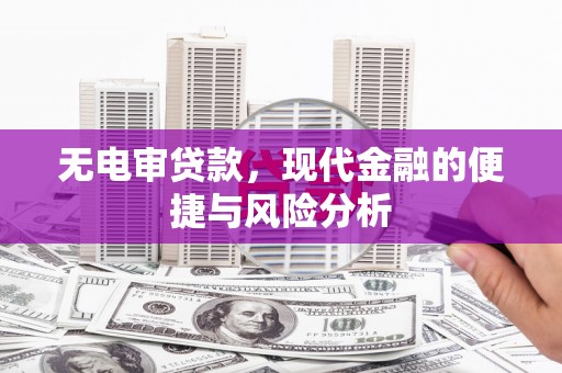 佳冬无电审贷款，现代金融的便捷与风险分析