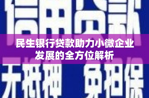 佳冬民生银行贷款助力小微企业发展的全方位解析