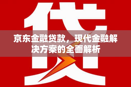 佳冬京东金融贷款，现代金融解决方案的全面解析