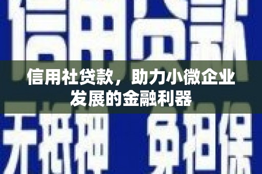 佳冬信用社贷款，助力小微企业发展的金融利器