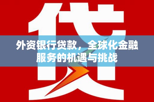 佳冬外资银行贷款，全球化金融服务的机遇与挑战