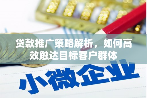 佳冬贷款推广策略解析，如何高效触达目标客户群体