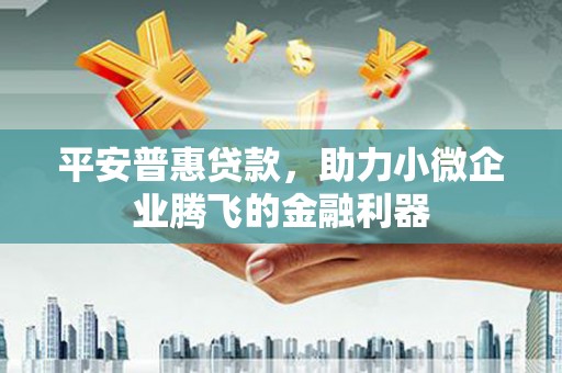 佳冬平安普惠贷款，助力小微企业腾飞的金融利器