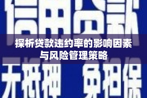佳冬探析贷款违约率的影响因素与风险管理策略