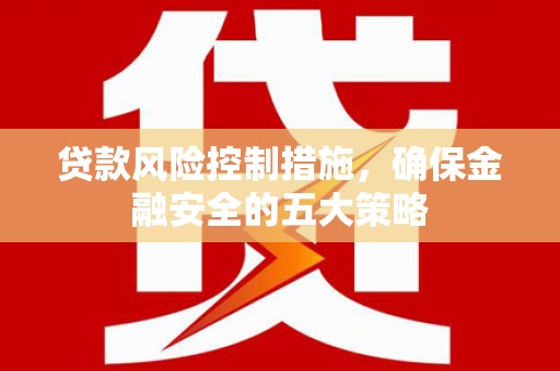 佳冬贷款风险控制措施，确保金融安全的五大策略