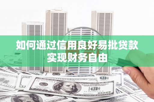 佳冬如何通过信用良好易批贷款实现财务自由