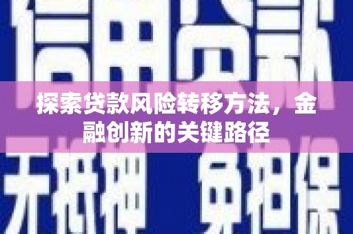 佳冬探索贷款风险转移方法，金融创新的关键路径