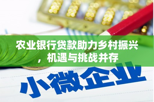 佳冬农业银行贷款助力乡村振兴，机遇与挑战并存