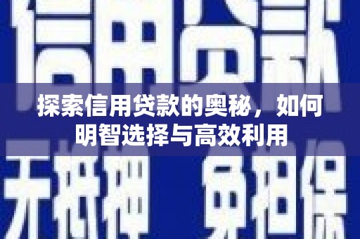 佳冬探索信用贷款的奥秘，如何明智选择与高效利用