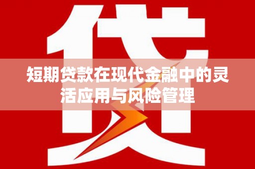 佳冬短期贷款在现代金融中的灵活应用与风险管理